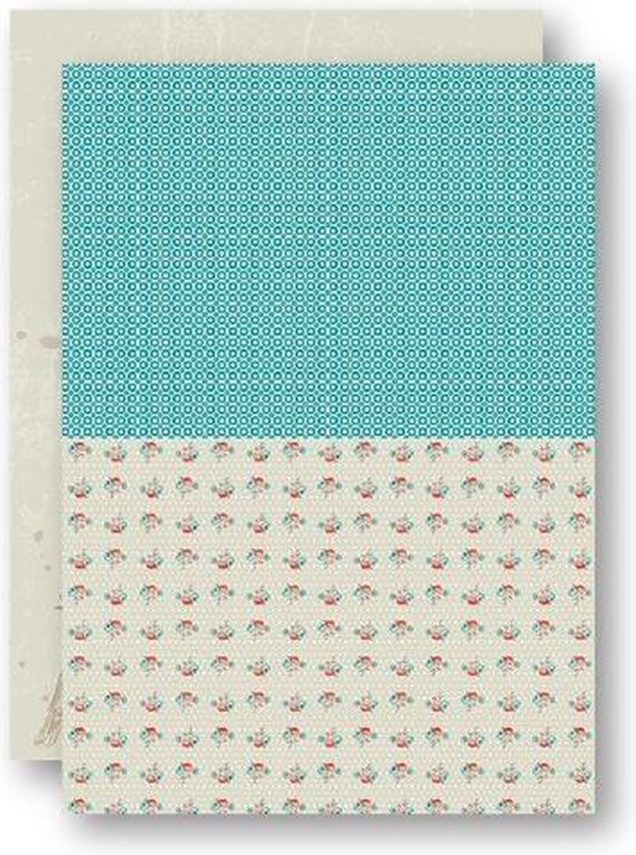 NEVA046 Background Sheets A4 turquoise roses